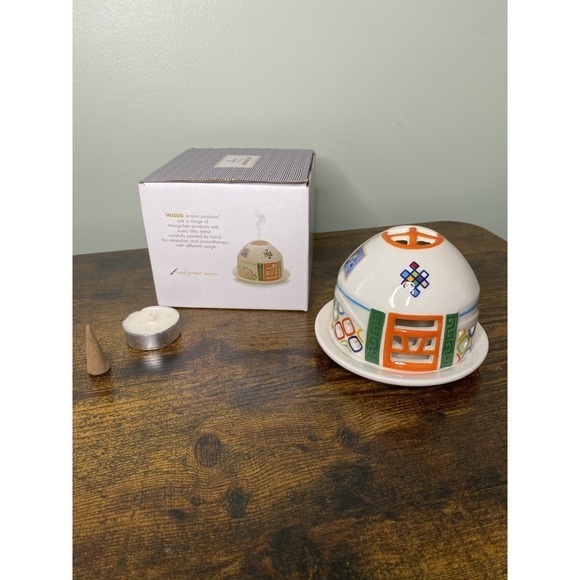 Husug Project Other - Ceramic Candle Holder Incense Burner Mongolian Yurt NEW